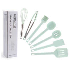 green Silicone Cooking Utensils Set Seven Pieces