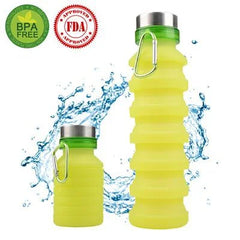 Yellow Collapsible Silicone Water Bottle