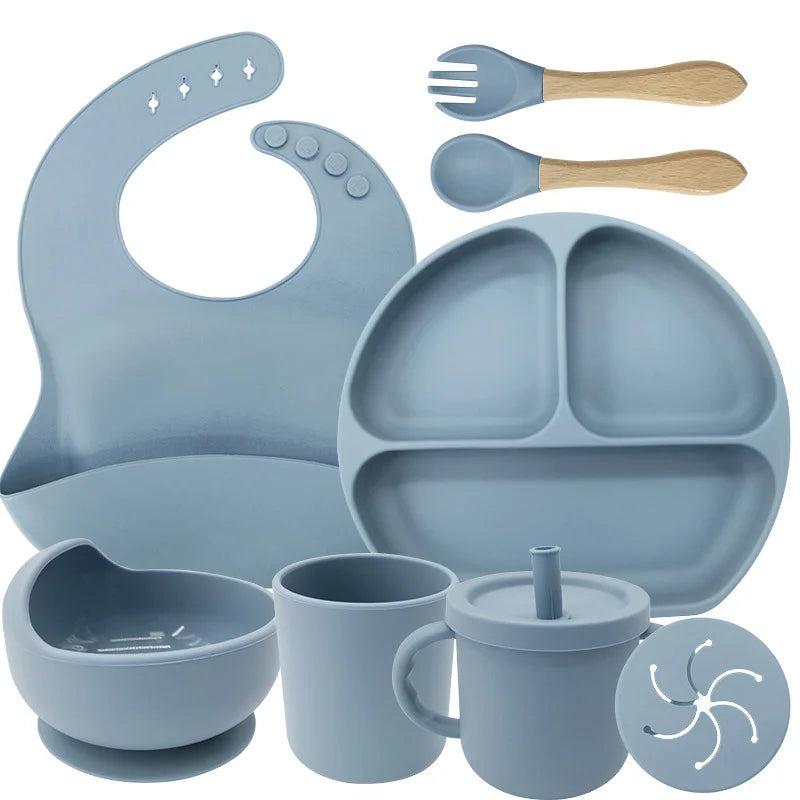 8-piece silicone baby meal set