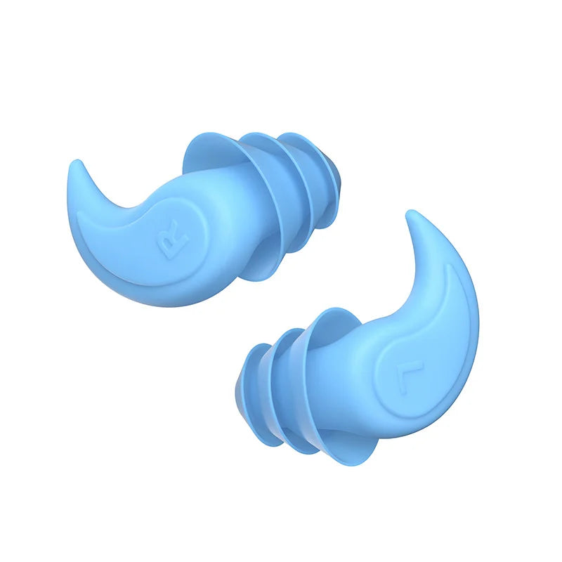 Light Blue Silicone Swimming Earplugs