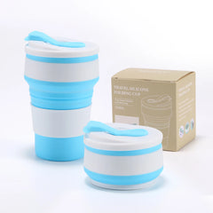 Blue Silicone Collapsible / Foldable Coffee Cups