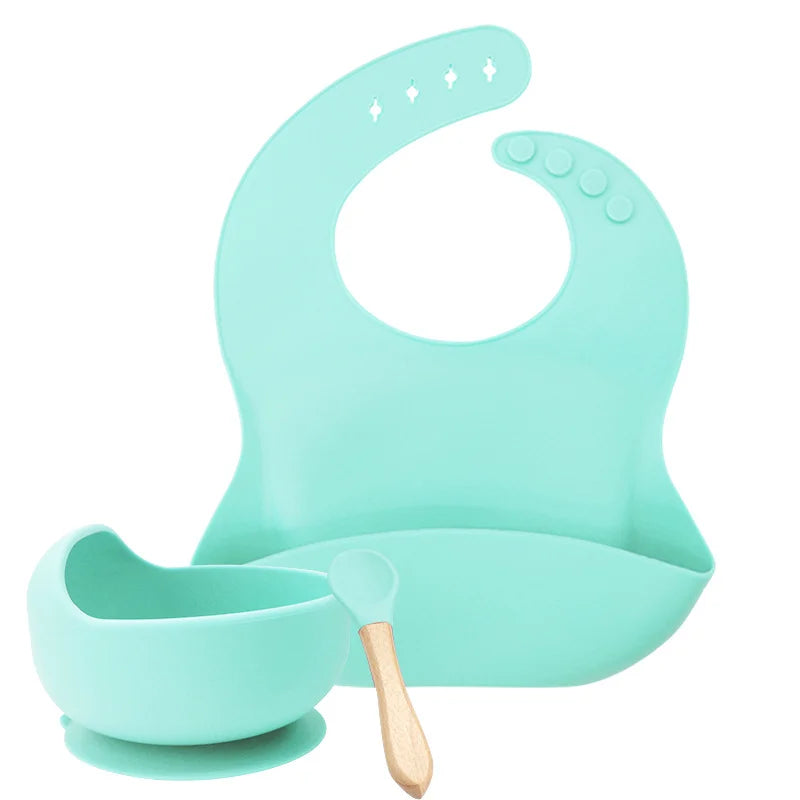 Cyan 3-Piece Baby Feeding Set