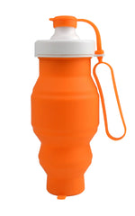 Orange 500ml Silicone Foldable Water Bottle for Sports