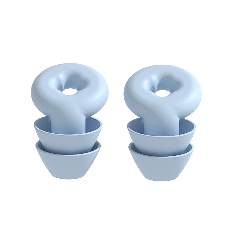 Blue Soft Silicone Sound Blocking Ear Plugs