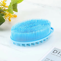 Blue Silicone Shower Body Scrubber