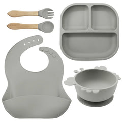 8-piece Bear Silicone Baby Utensils | Feeding Set