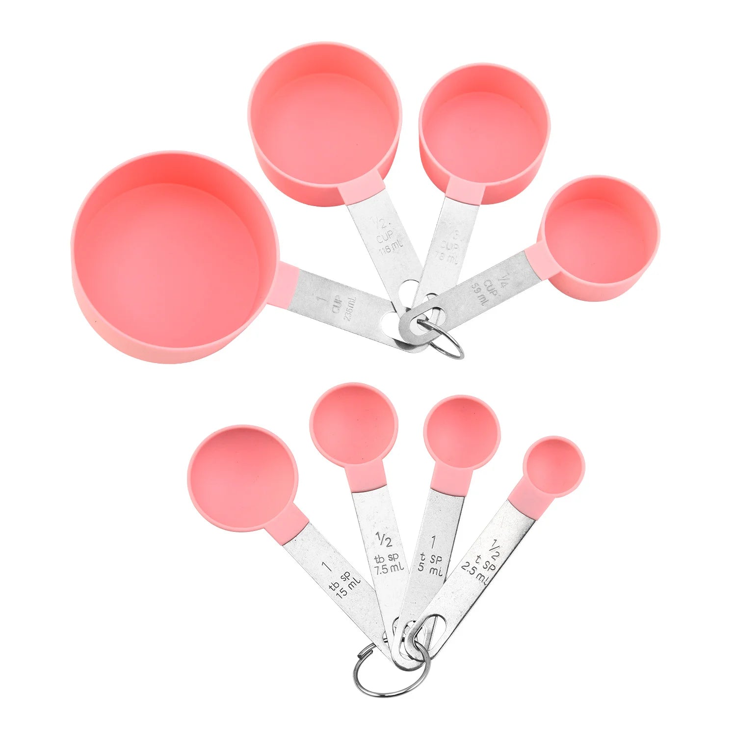 Pink 8-piece Silicone Measuring Spoon Set