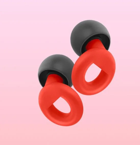 Red 1 Pair Silicone Soundproof Earplugs