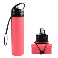 Pink Silicone Travel Water Bottle