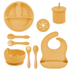 Gold Silicone Food-Grade Baby Feeding Set