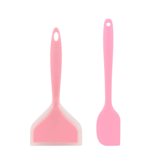 Pink 2-piece Silicone Spatula Set