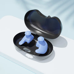 Without nose clip Black Blue Silicone Ear Plugs And Nose Clip Set