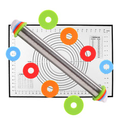 Rolling Pin with Silicone Thickness Rings