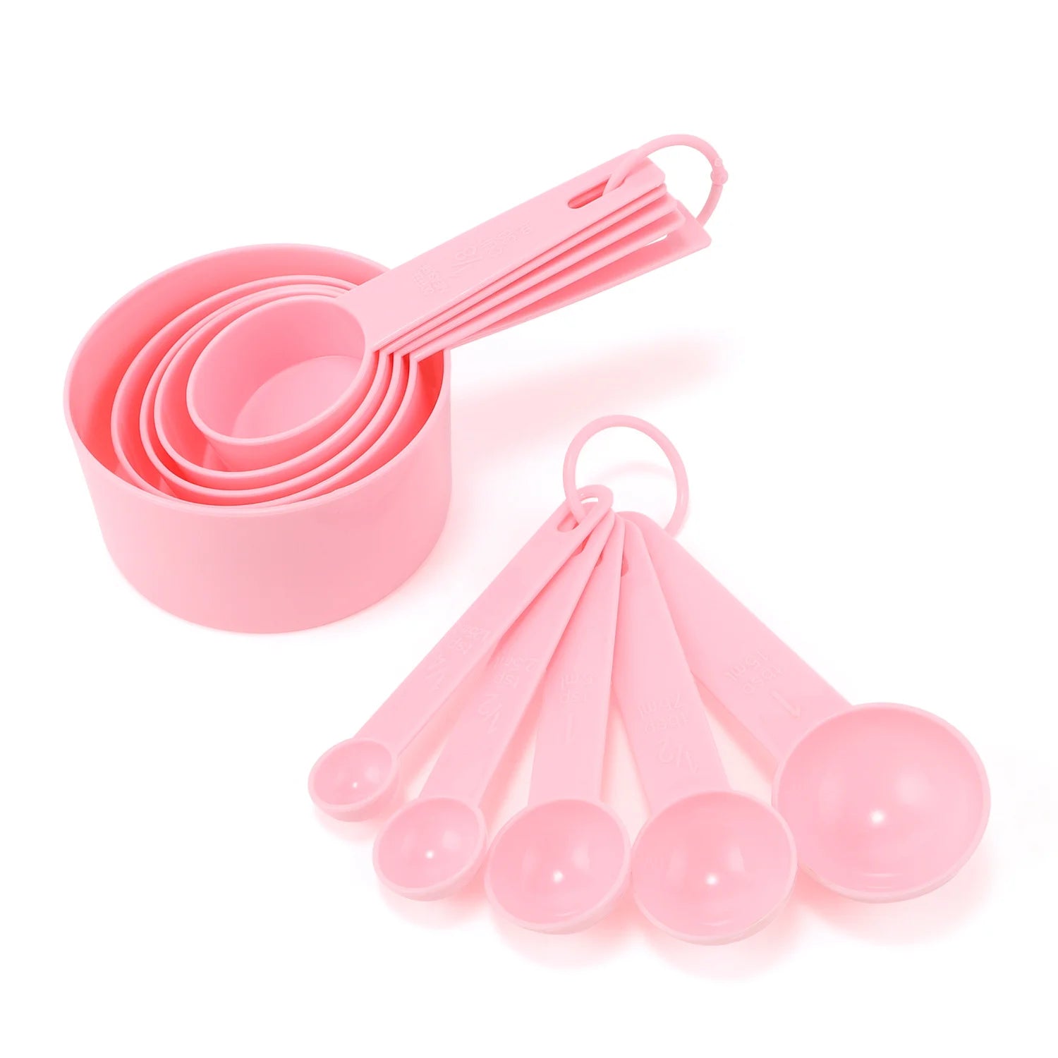 Pink 10-Piece Measuring Silicone Spoons and Cups