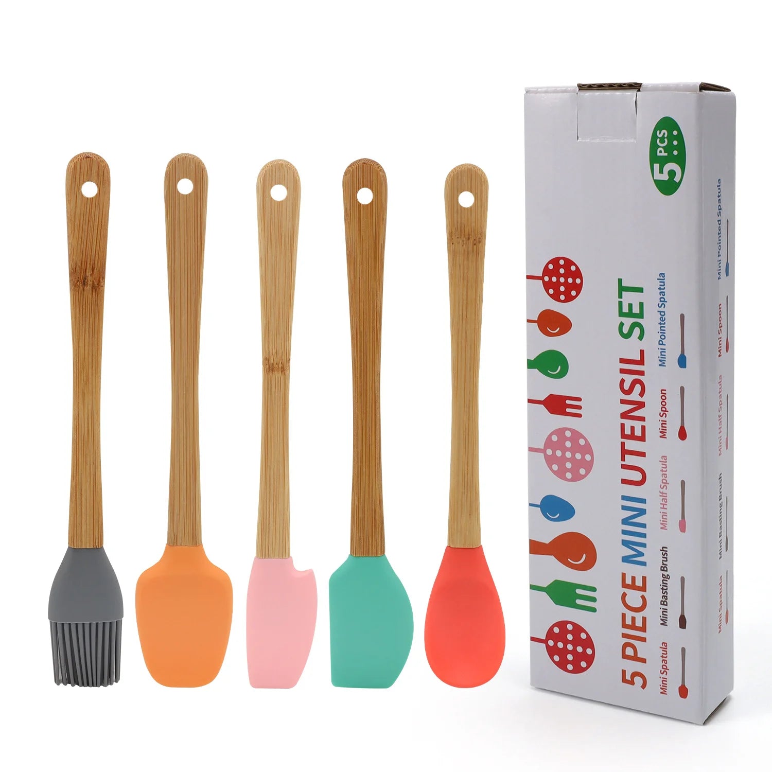 5 Pack Mini Silicone Spatula Set