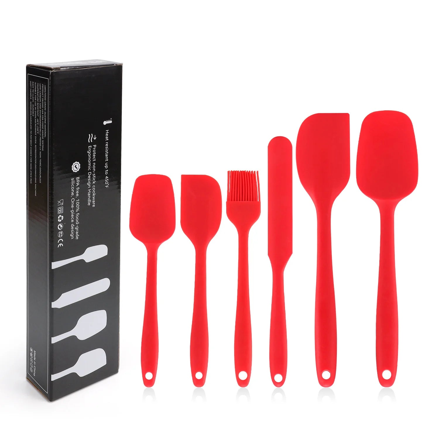 6x Kitchen Silicone Spatula Set