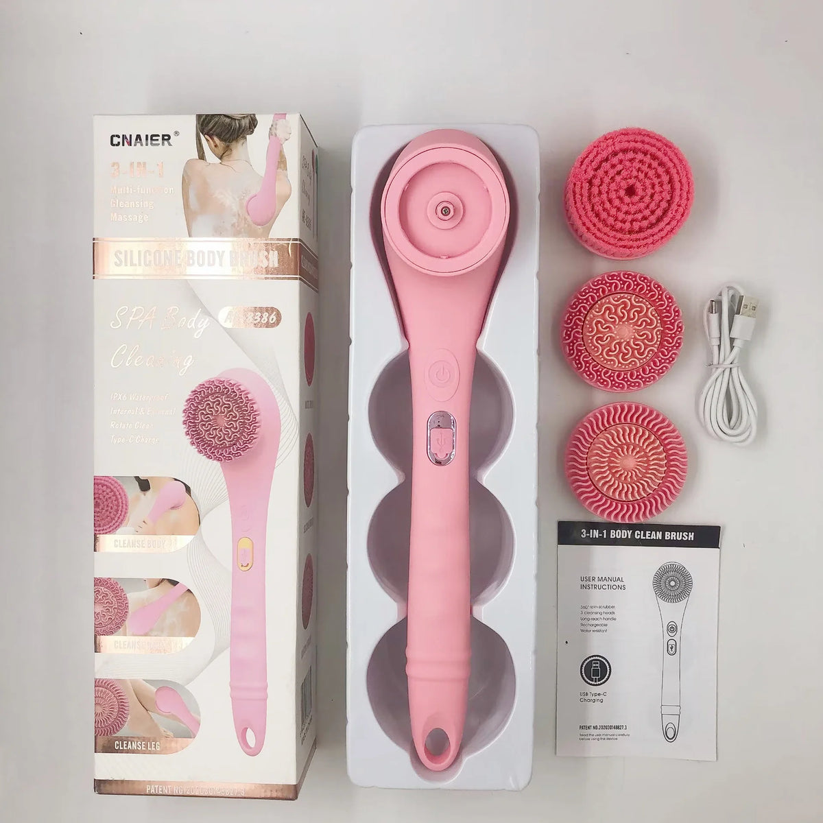 Pink Electric Back Body Scrubber