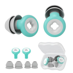 Cyan Silicone Sleep Ear Plug With Ear Cap