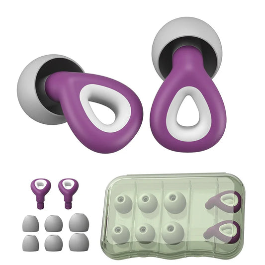 Purple Flexible Silicone Earplugs for Noise Reduction