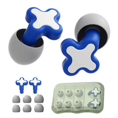 Blue Cross Shaped Silicone Ear Plugs