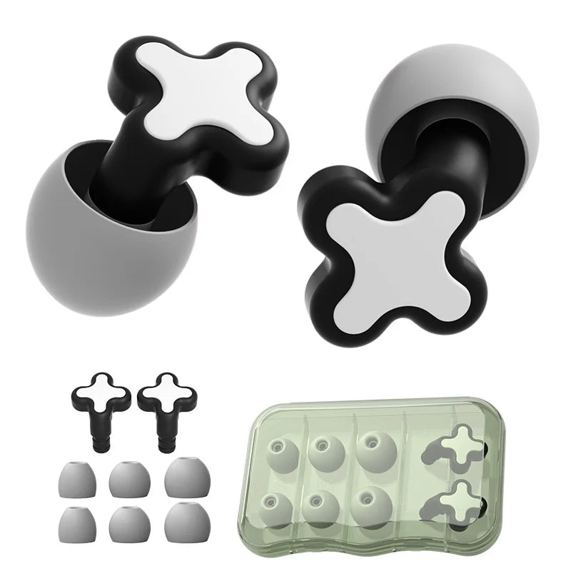 Black Cross Shaped Silicone Ear Plugs