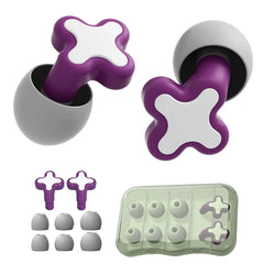 Purple Cross Shaped Silicone Ear Plugs