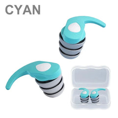 Cyan Silicone Ear Plug for Noise Reduction