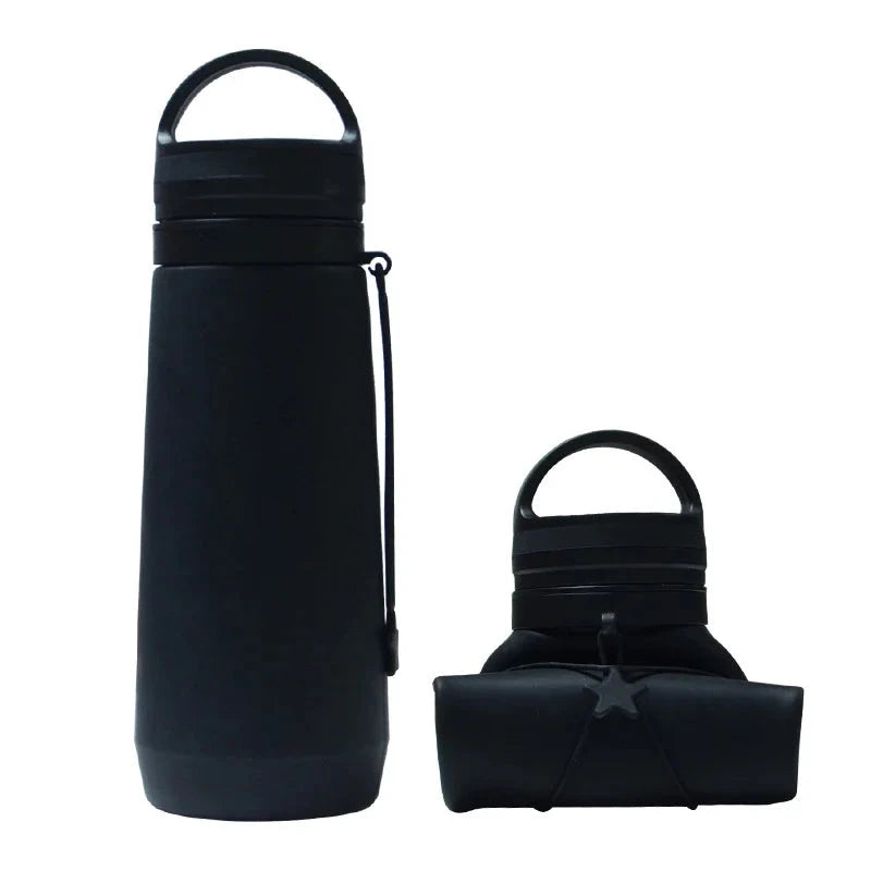 Black Style 4 750ml Silicone Travel Water Bottle