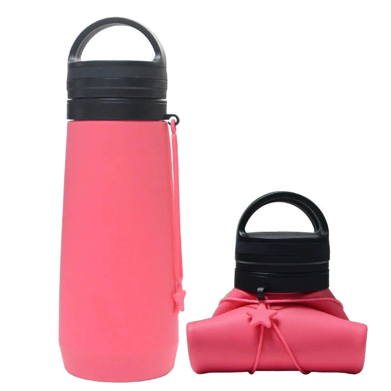 Pink Style 4 750ml Silicone Travel Water Bottle