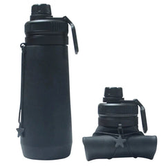 Black Style 5 750ml Silicone Travel Water Bottle