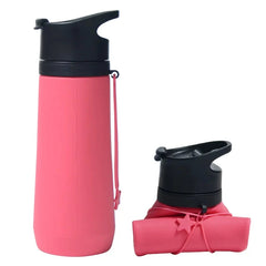 Pink Style 6 750ml Silicone Travel Water Bottle