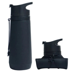 Black Style 6 750ml Silicone Travel Water Bottle