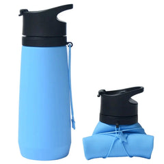 Blue Style 6 750ml Silicone Travel Water Bottle