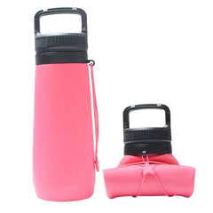 Pink Style 1 750ml Silicone Travel Water Bottle