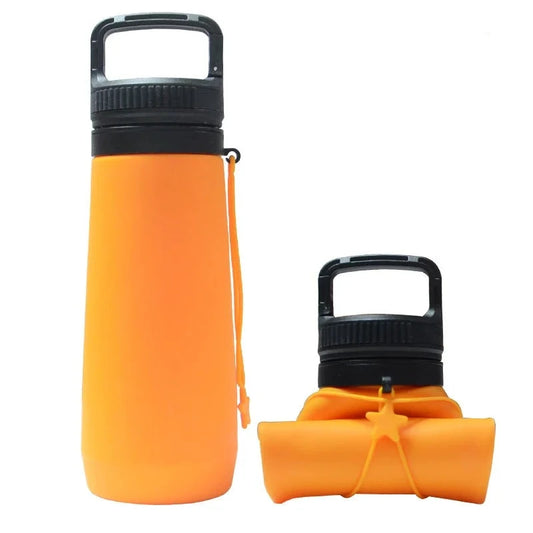 Orange Style 1 750ml Silicone Travel Water Bottle