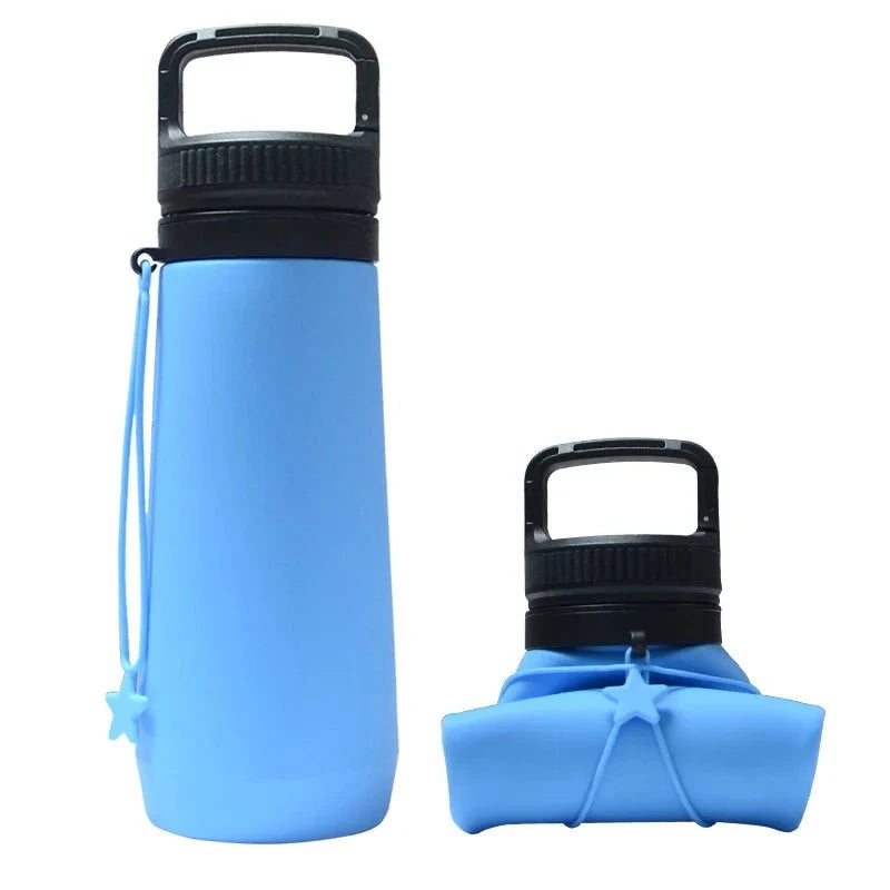 Blue Style 1 750ml Silicone Travel Water Bottle