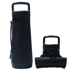 Black Style 1 750ml Silicone Travel Water Bottle