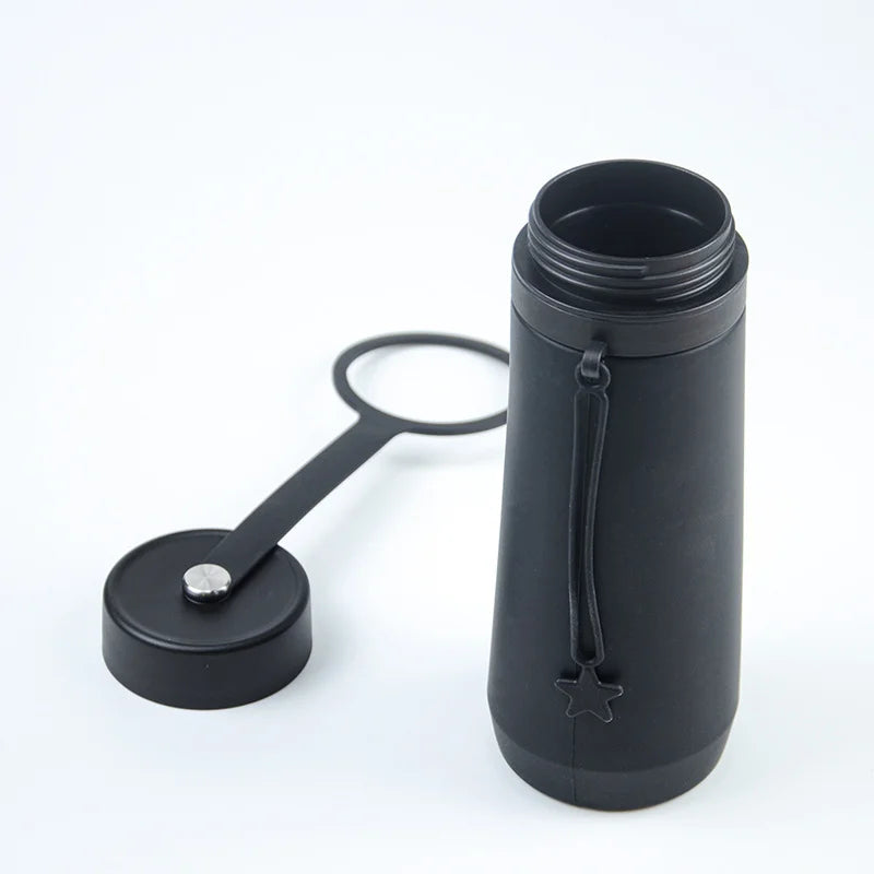 Black Style 2 750ml Silicone Travel Water Bottle