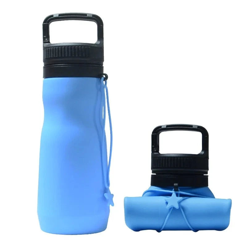 Blue Style 3 750ml Silicone Travel Water Bottle