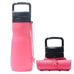 Pink Style 3 750ml Silicone Travel Water Bottle