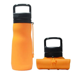 Orange Style 3 750ml Silicone Travel Water Bottle