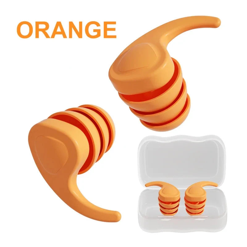 Orange Reusable Sound Insulation Silicone Earplugs