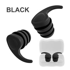 Black Reusable Sound Insulation Silicone Earplugs