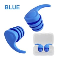 Blue Reusable Sound Insulation Silicone Earplugs