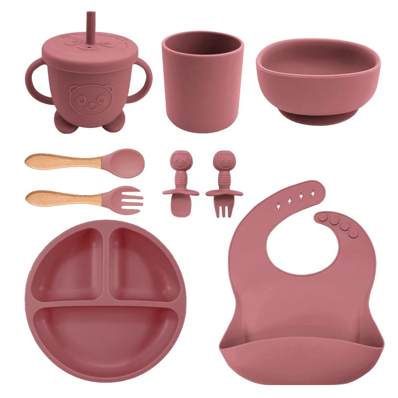 Dark pink Baby Feeding Supplies Set