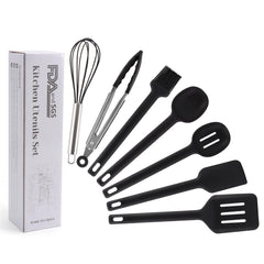 black Silicone Cooking Utensils Set Seven Pieces