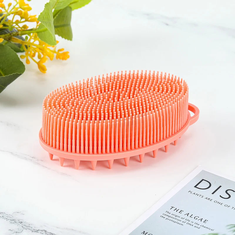 Orange Silicone Shower Body Scrubber