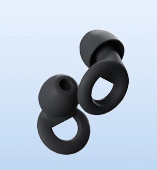 Black 1 Pair Silicone Soundproof Earplugs