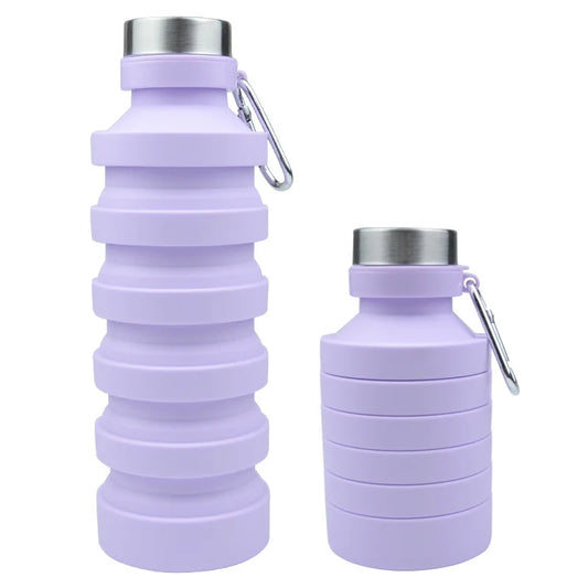 Purple Silicone Foldable Water Bottles