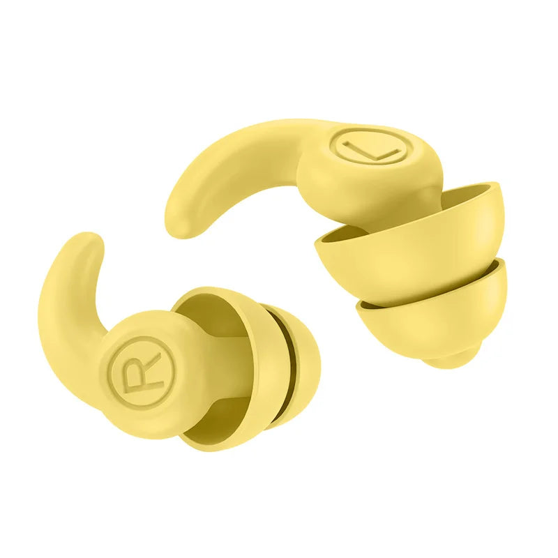 Yellow 1 Pair Silicone Ear Plugs